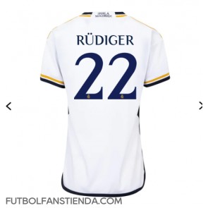 Real Madrid Antonio Rudiger #22 Primera Equipación Mujer 2023-24 Manga Corta